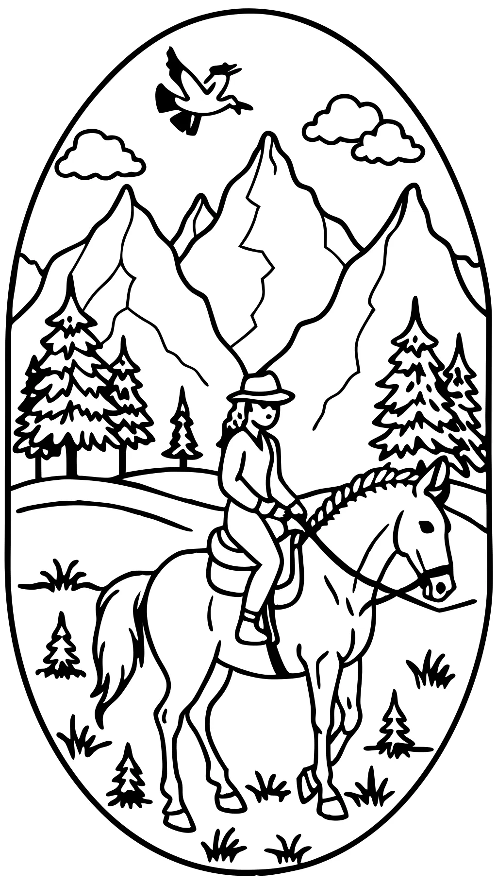 horseback riding coloring pages